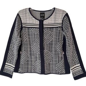 Nic+Zoe Women's Blue Forefront Cardigan Jacket Size Medium Petite
